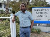 Dr Olumuyiwa 'Muyi' Olowe in front of Tura Beach Medical Centre. Picture by James Parker